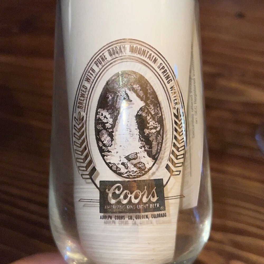Vintage COORS BEER BEVERAGE STEMMED GLASS WITH GOLD LOGO - Picture 3 of 4